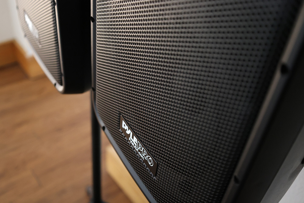 Portable speakers for indoor or outdoor use.