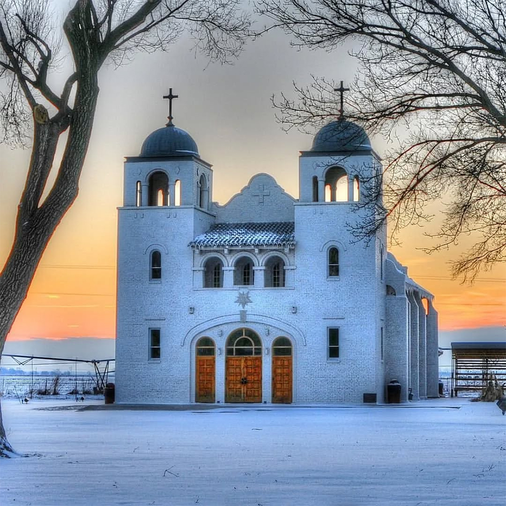Winter blankets snow around the Chapel.